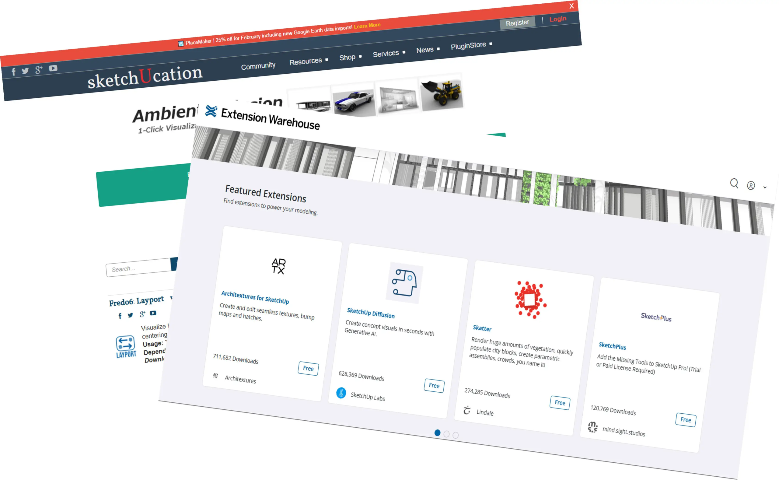 SketchUp extensions warehouse