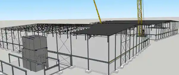 steel structure shed render 