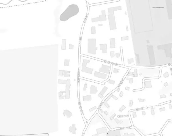map of project site using placemaker sketchup extension. and is awhite and grey 2d map