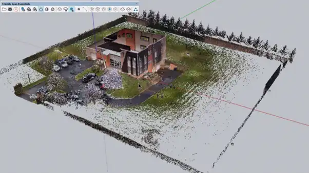 Point Cloud of existing building imported into SketchUp