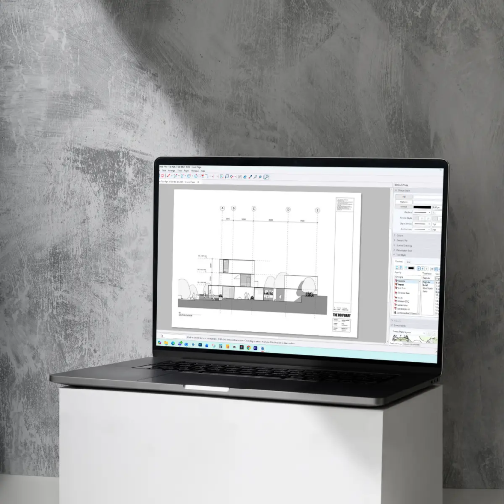 SketchUp Layout on laptop