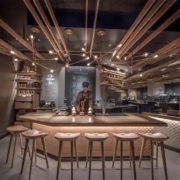 Starbucks interior and bar