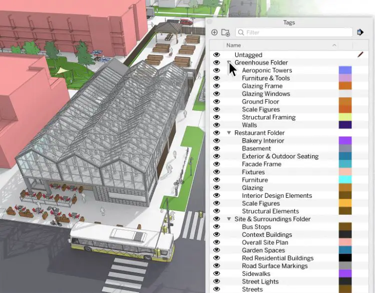 Improved tag management in SketchUp