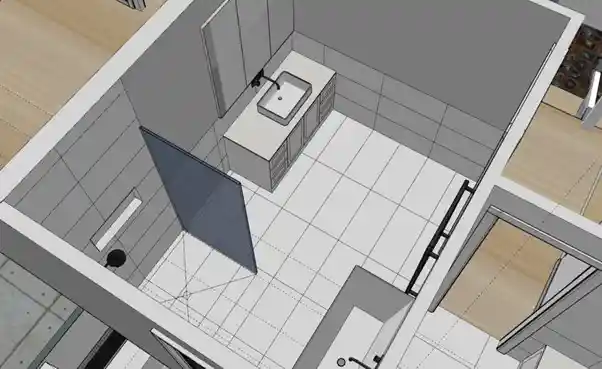 bathroom top view in sketchup