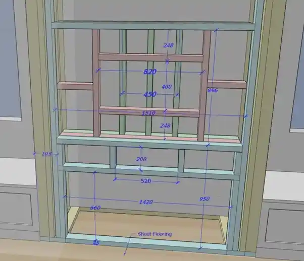 fireplace and tv dimensions in sketchup
