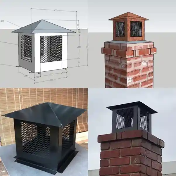 chimney cap design in sketchup
